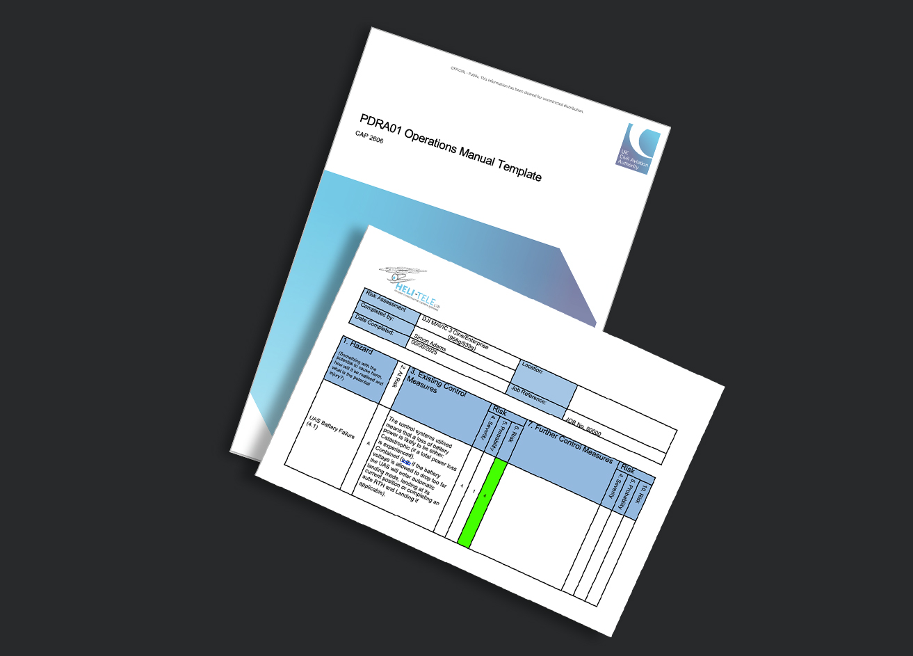 Picture of a risk assessment document in two forms 